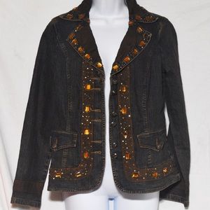 Vintage Chagall Embellished Denim Jean Jacket